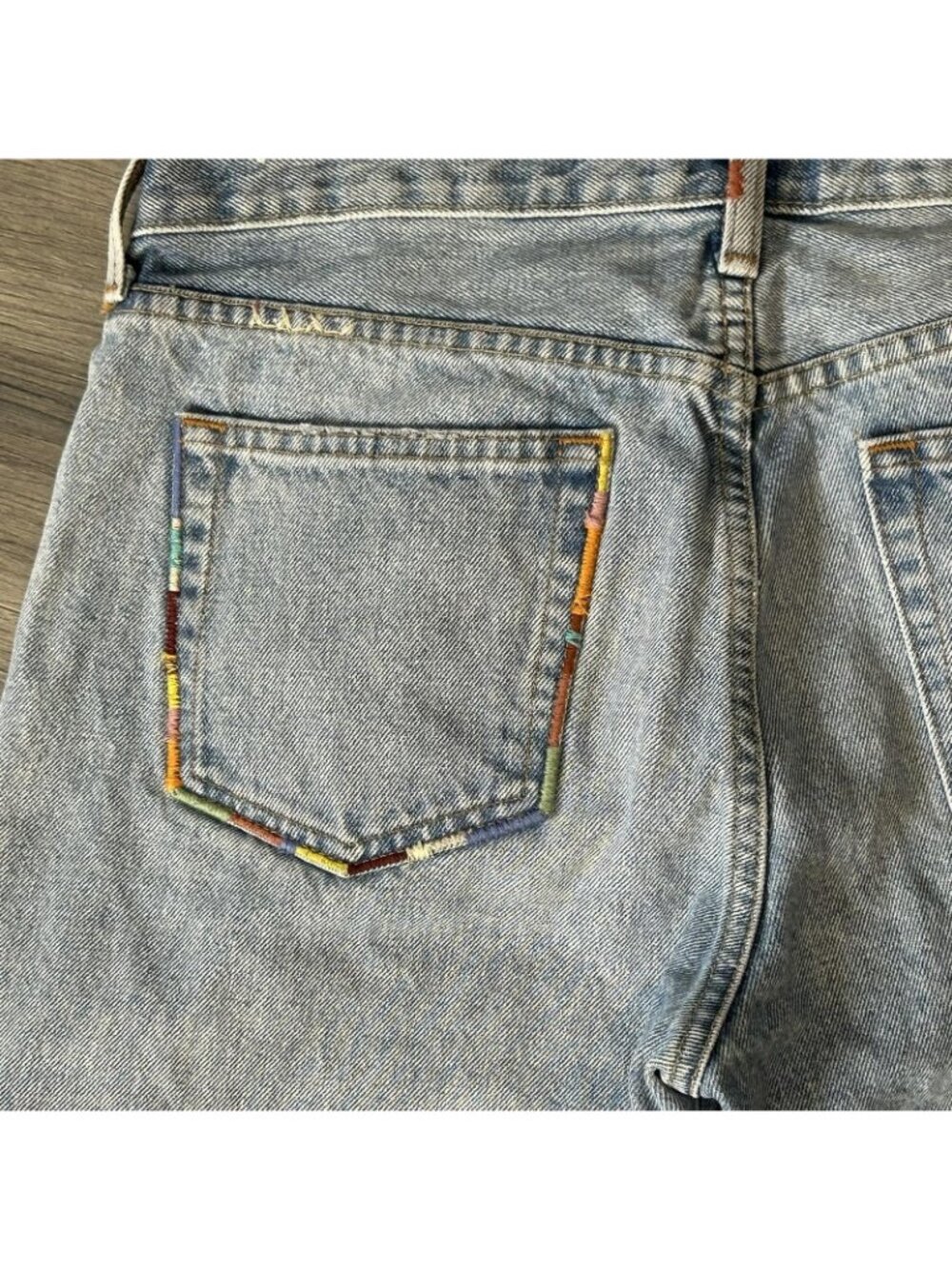 Polo Ralph Lauren Jeans Womens 29R Fits 32 Blue Light Wash Mom Distressed Heart - Picture 4 of 16
